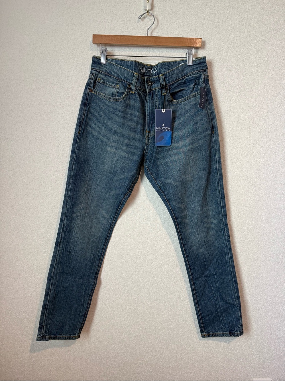 Nautica Men's Dark Blue Straight-Leg Jeans